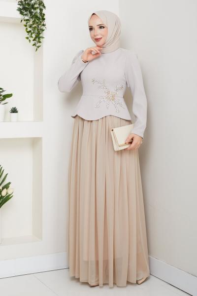 Balım abiye Taş Rengi